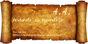 Andaházy Agenór névjegykártya